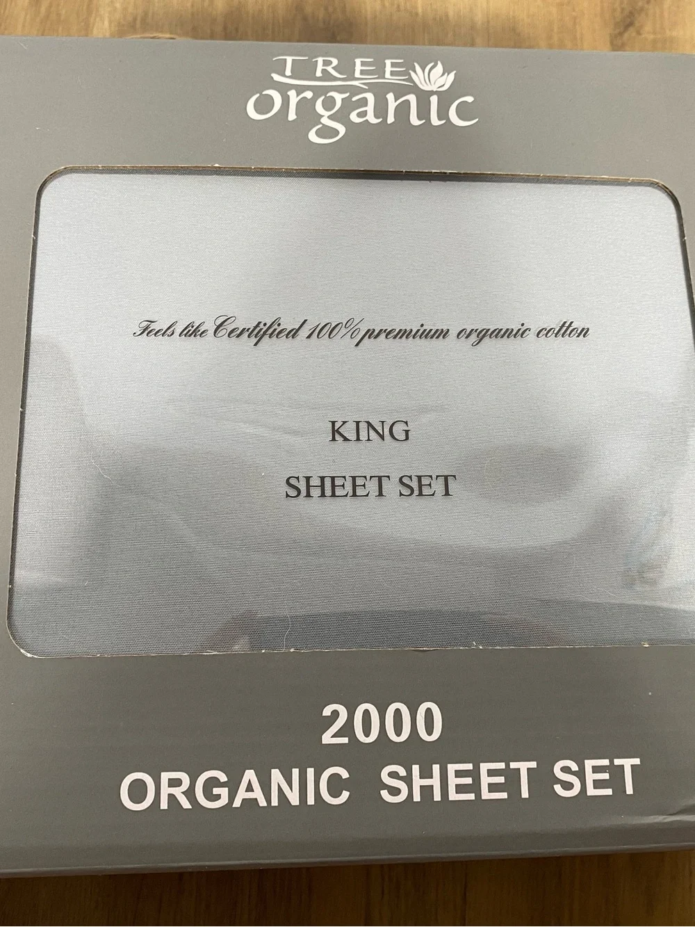 Tree Organic King Sheet Set — Grey